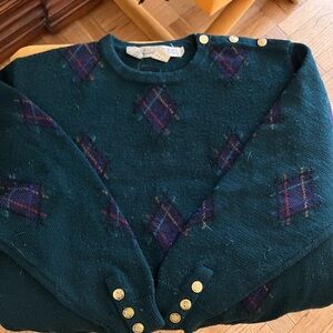 JH Collectibles Green Sweater with Purple Accents